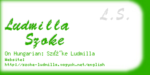 ludmilla szoke business card